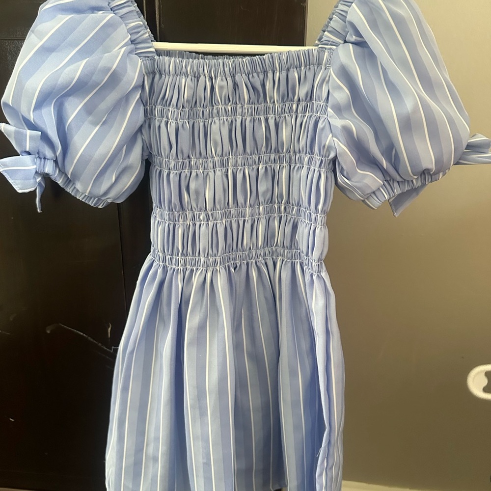 Habitual Light Blue and White Dress